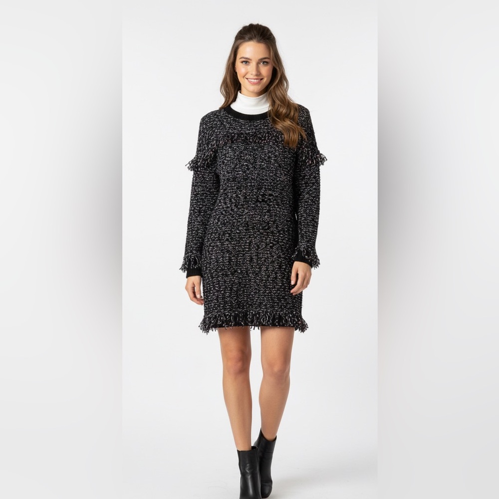 Juicy Couture, black, blue and pink sweater dress - size small, NWT